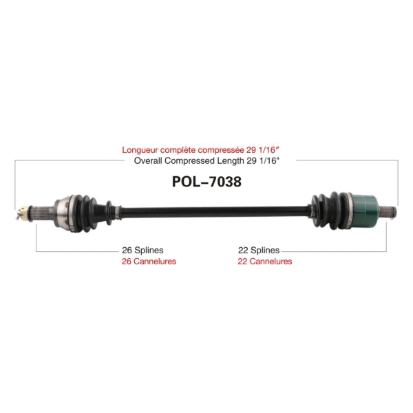 TRAKMOTIVE AXLE COMPL POL TRAKMOTIVE POL-7038