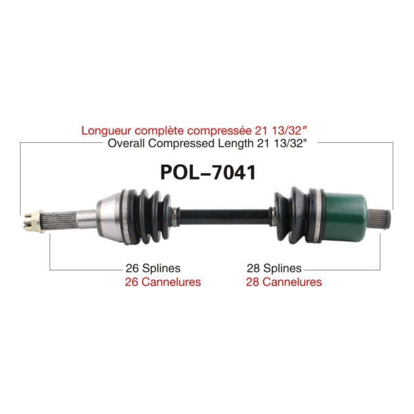 TRAKMOTIVE AXLE COMPL POL TRAKMOTIVE POL-7041