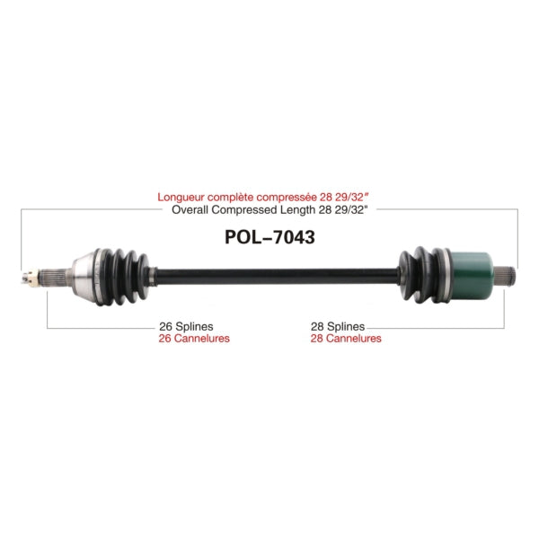 TRAKMOTIVE AXLE COMPL POL TRAKMOTIVE POL-7043