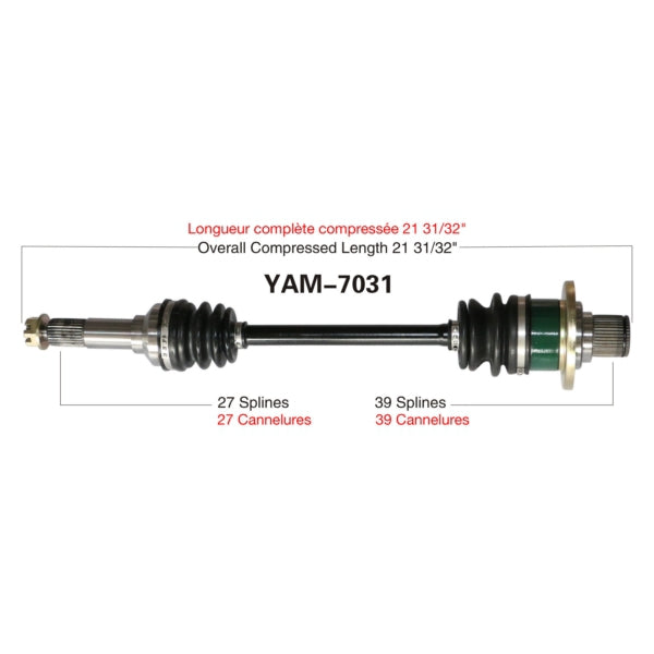 TRAKMOTIVE AXLE COMPL YAM TRAKMOTIVE YAM-7031