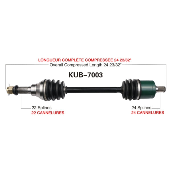TRAKMOTIVE AXLE COMPL KUB TRAKMOTIVE KUB-7003