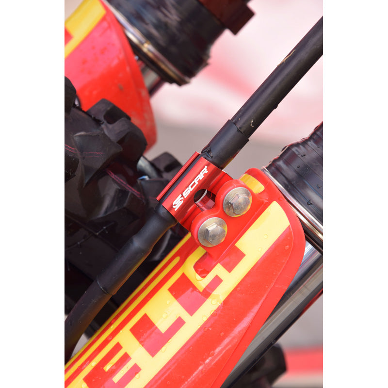 SCAR BRAKE LINE CLAMP (HON/YAM) - RED BLC100R