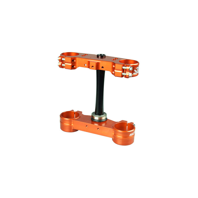 SCAR TRIPLE CLAMPS KTM/HUSQ 22MM OFFSET ORANGE S5418OR