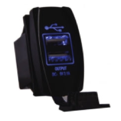 QUAKELED SWITCH ROCKER 2 PINS USB SWITCH MTG BL QRS704