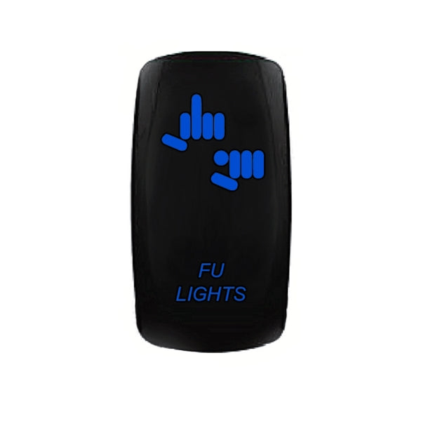 QUAKELED ROCKER SWITCH 5 PINS FU LIGHTS BL QRS873