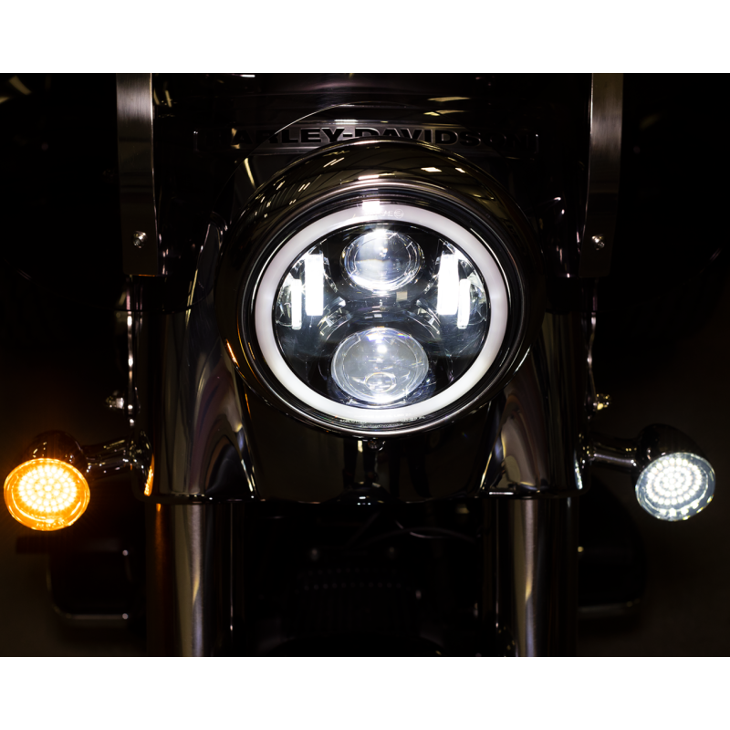 CUSTOM DYNAMICS HEADLAMP 7"LED HALO BLK CD-7-14-B