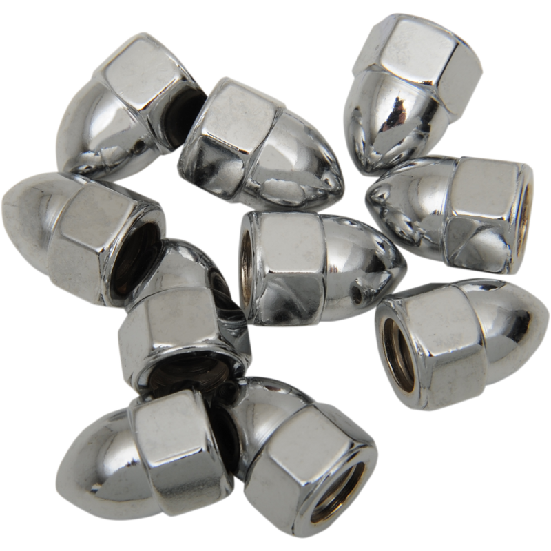 DRAG SPECIALTIES 5/16-24 CHRM ACORN NUTS(10) CY-CHROME MPB106