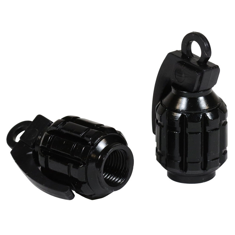 TOXIC VALVE CAP ''GRENADE'' BLACK (2PCS) 228320