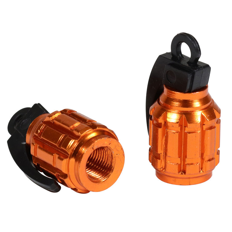 TOXIC VALVE CAP ""GRENADE"" DARK GOLD  (2PCS) 228325