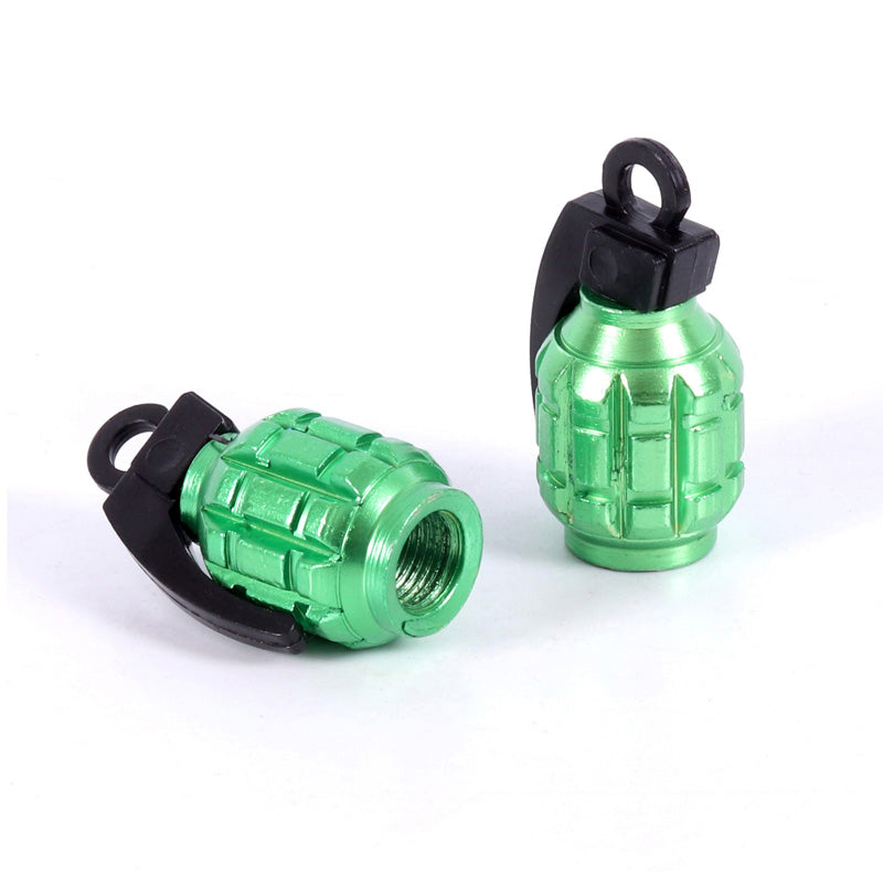 TOXIC VALVE CAP ''GRENADE'' GREEN (2PCS) 228326