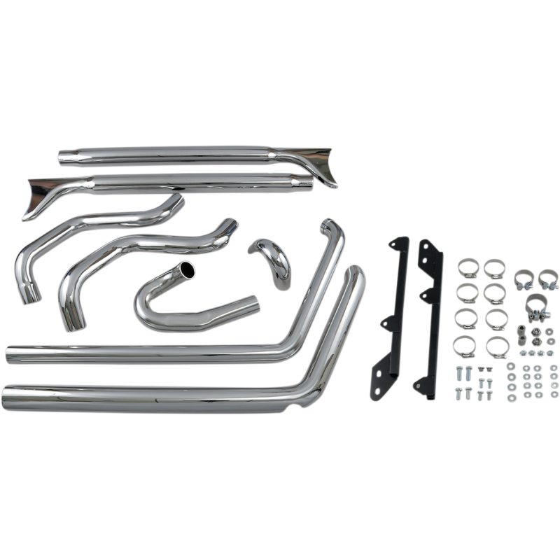BASSANI XHAUST 07-17 SOFTAIL 33" FISHTAIL 2:2 FS CHR NO BAFFLE 1S46E-33