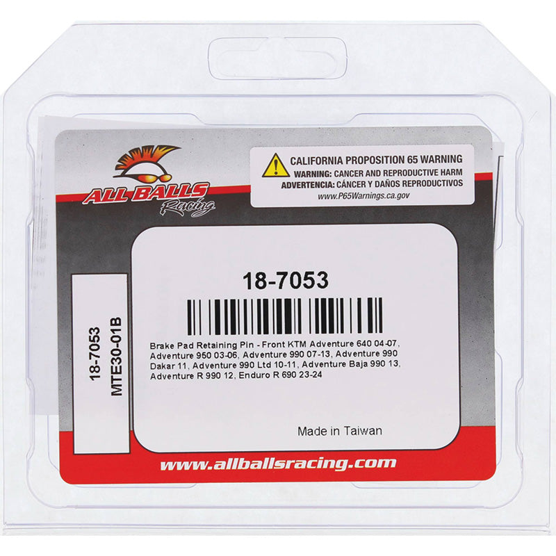 ALL BALLS BRAKE PAD RETAINING PIN FR KTM ENDURO R690 22-23 18-7053