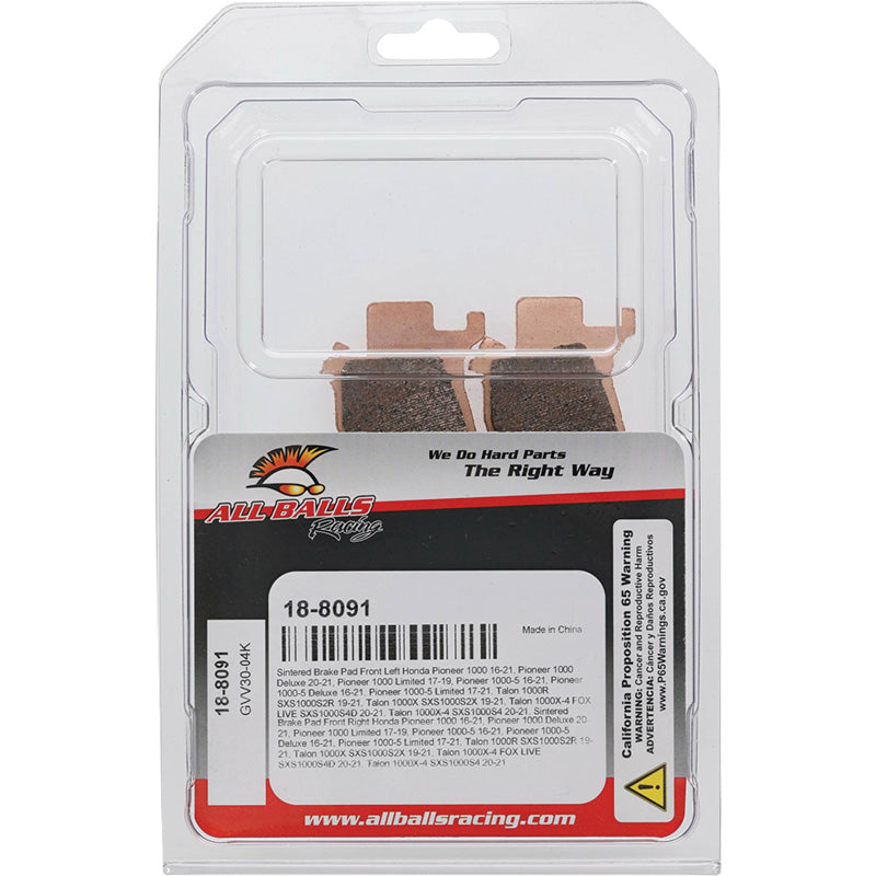 ALL BALLS BRAKE PADS - ALL BALLS RACING SXR701HH 18-8091