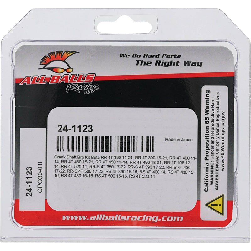 ALL BALLS CRANKSHAFT BEARING KIT BETA RR 4T 350 11-21 24-1123