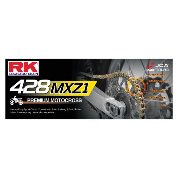 RK MXZ MINI RACING CHAIN NON-SEALED MOTORCYCLE CHAIN 428MXZ1-90 428MXZ1-90