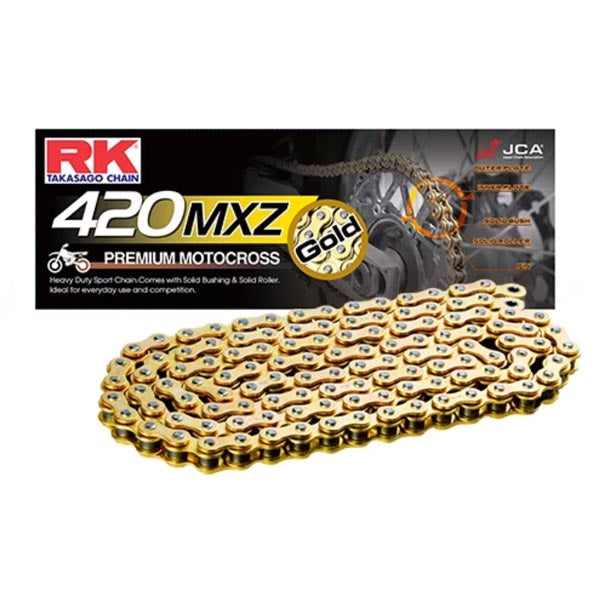 RK MXZ MINI RACING CHAIN NON-SEALED MOTORCYCLE CHAIN 420MXZ-110 GOLD GB420MXZ-110