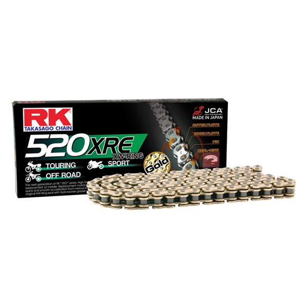 RK XRE LIGHTWEIGHT HIGH PERFORMANCE CHAIN 520XRE-140 GOLD GB520XRE-140