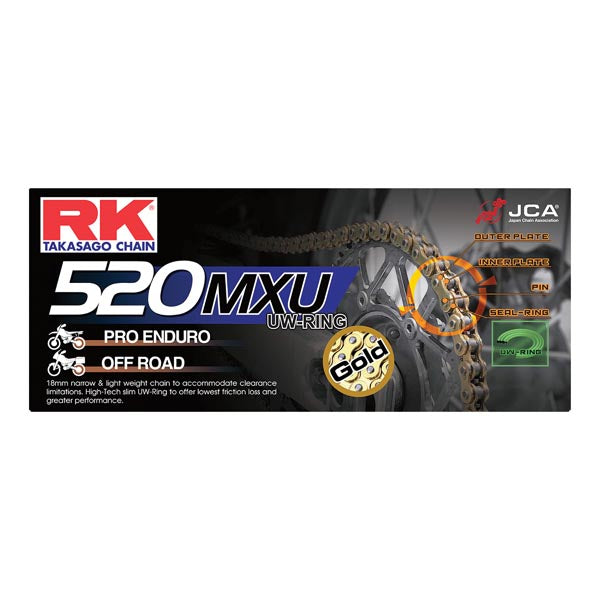 RK MXU SEALED MOTOCROSS CHAIN 520MXU-90 GOLD GB520MXU-90