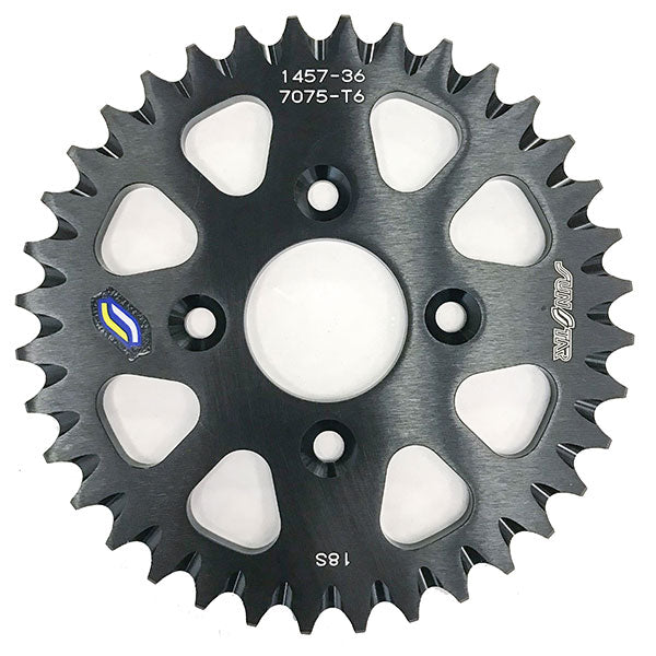 SUNSTAR WORKS TRIPLESTAR ALUMINUM REAR SPROCKETS BLACK COBRA ALUMINUM REAR 5-145736BK