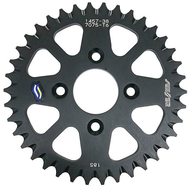 SUNSTAR WORKS TRIPLESTAR ALUMINUM REAR SPROCKETS BLACK COBRA ALUMINUM REAR 5-145738BK