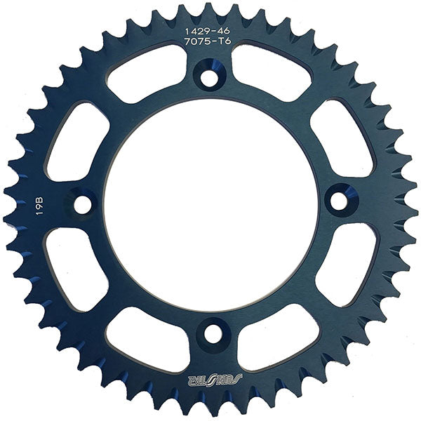 SUNSTAR WORKS TRIPLESTAR ALUMINUM REAR SPROCKETS BLUE YAMAHA ALUMINUM REAR 5-142946BL