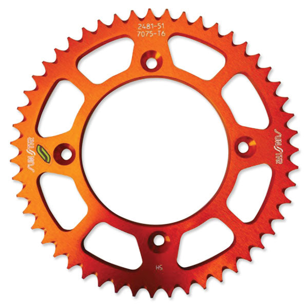 SUNSTAR WORKS TRIPLESTAR ALUMINUM REAR SPROCKET ORANGE HUSQVARNA/KTM ALUMINUM REAR 5-248151OR