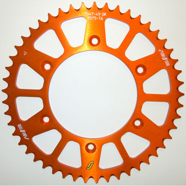 SUNSTAR WORKS TRIPLESTAR ALUMINUM REAR SPROCKET ORANGE HUSABERG/HUSQVARNA/KTM ALUMINUM REAR 5-354751OR