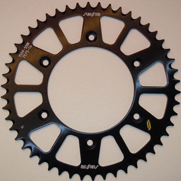 SUNSTAR WORKS TRIPLESTAR ALUMINUM REAR SPROCKET BLACK 5-355953BK