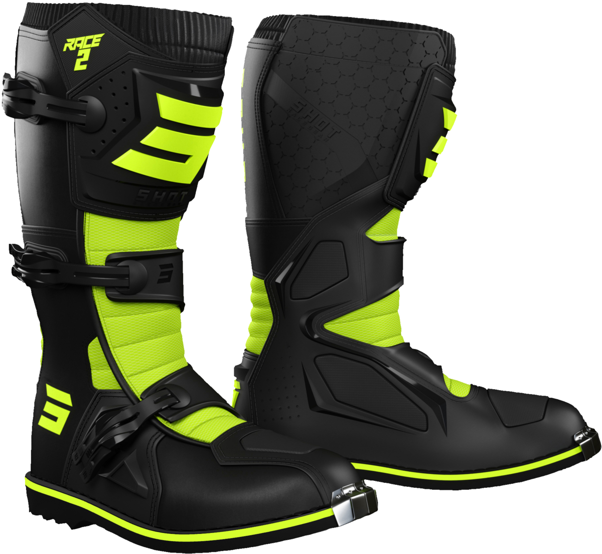 SHOT RACE 2 MX BOOT BLK/NEON YELL 42 (9) 244-03332