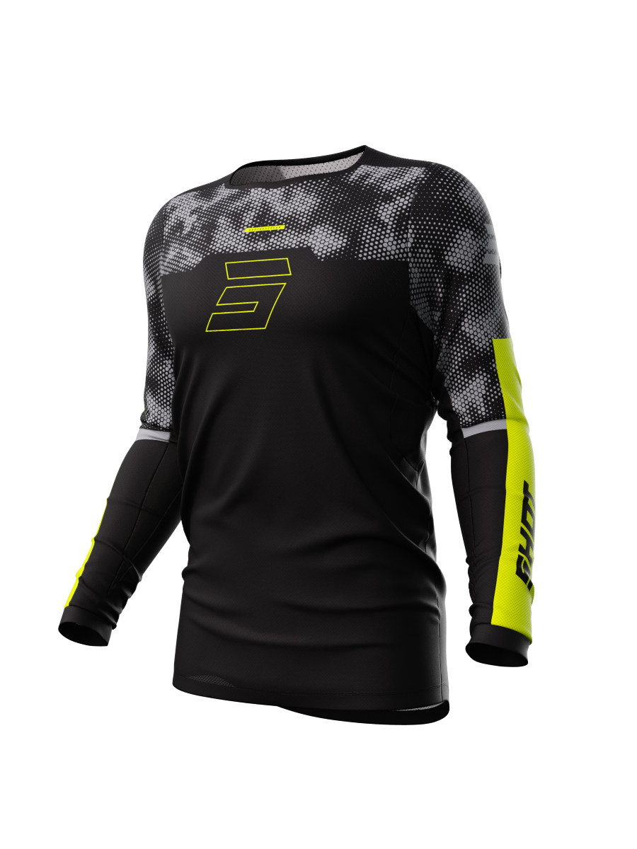SHOT CONTACT PATROL JSY BLK/NEON YEL S 244-04060