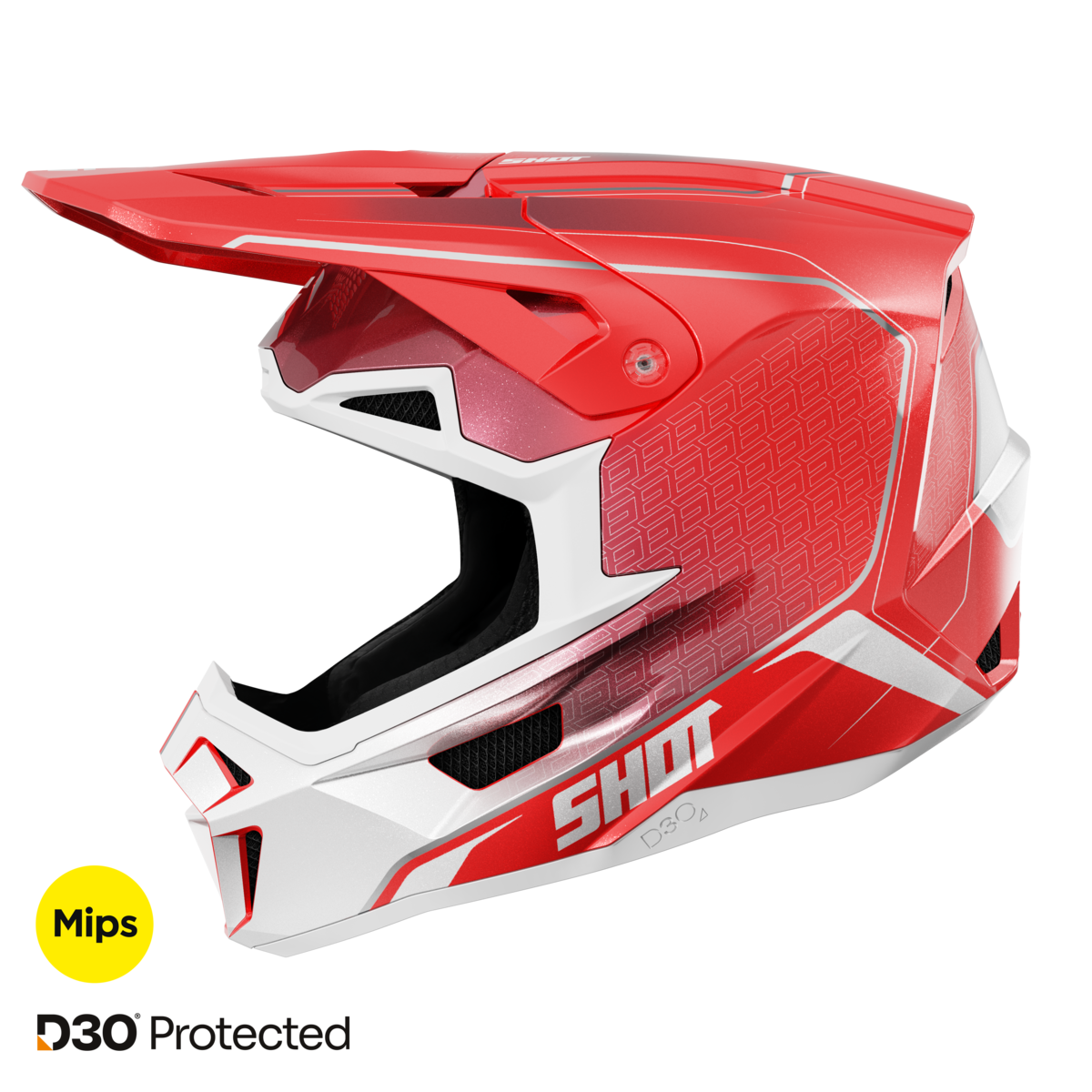 SHOT LITE CHALL HELMET RED GLOSSY MAT M 244-04696
