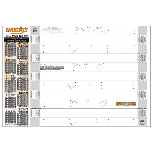 WOODY'S 252T TEMPLATE  252T-TEMP