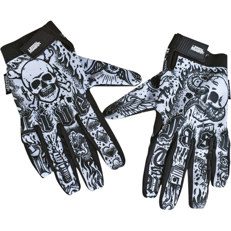 LETHAL THREAT GLOVE TATTOO BLK/WHT MD GL15017M