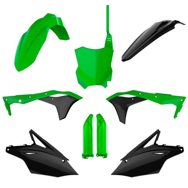 POLISPORT PLASTIC KIT COMP GR/BK KAWA 91493