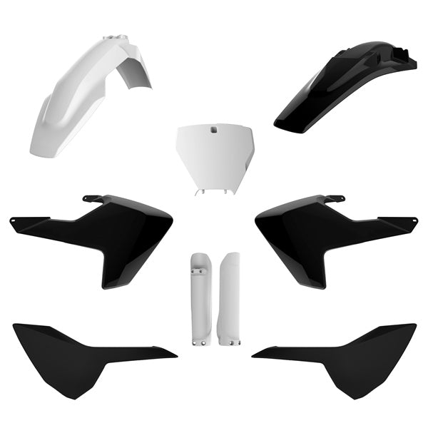 POLISPORT PLASTIC KIT COMP WH/BK HUSQV 91502