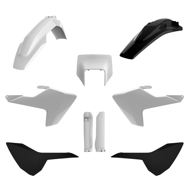 POLISPORT PLASTIC KIT COMP WH/BK HUSQV 91506