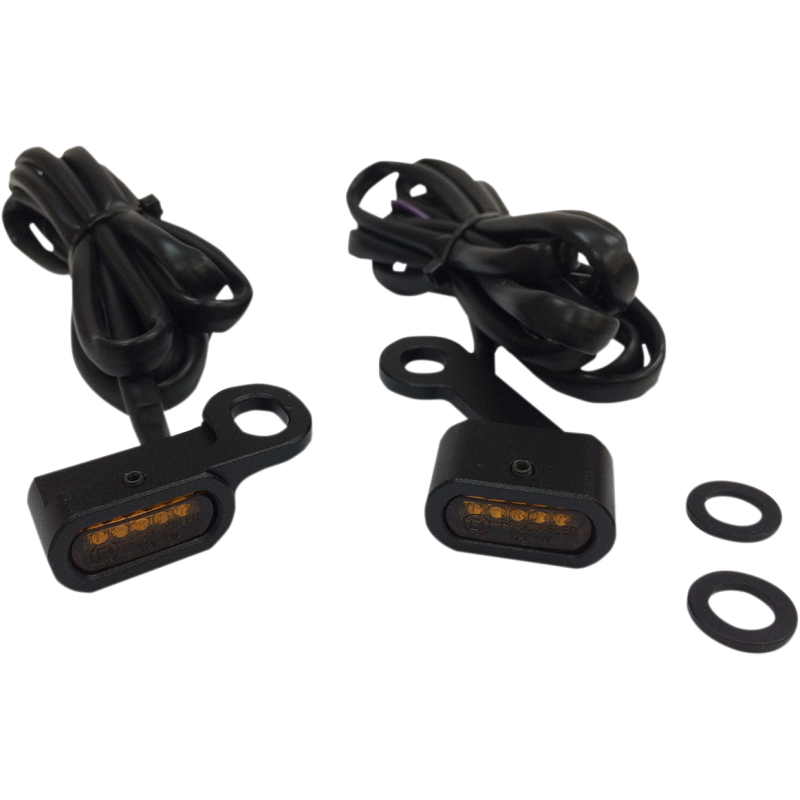 DRAG SPECIALTIES 04-19 XL LED H/B  MRKR LIGHTS BLK AMBR PR L22-0231MBAE
