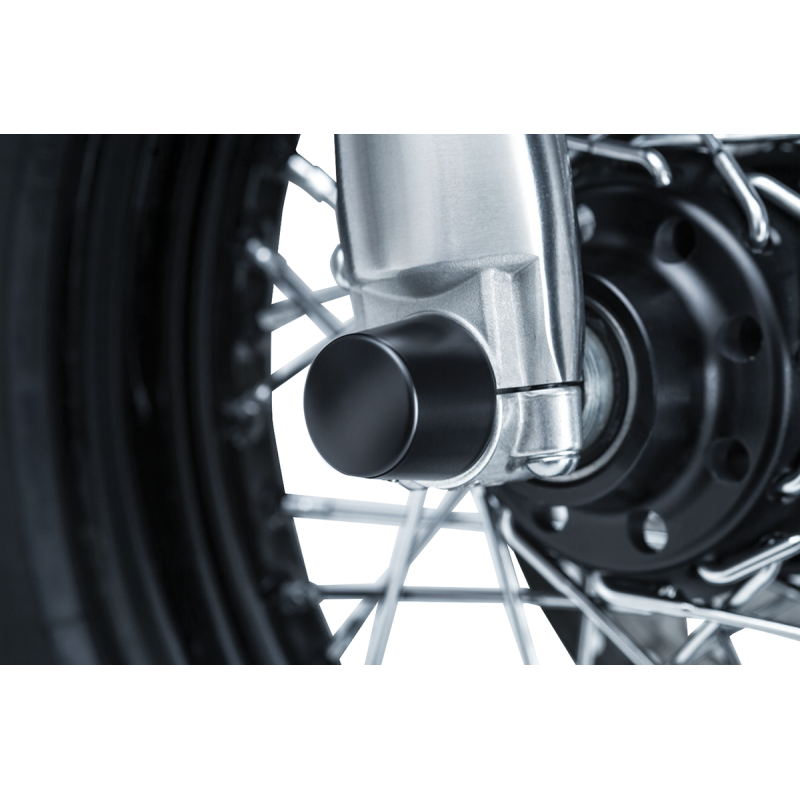 KURYAKYN 07-17 S/TAIL 08-19 FLHT FRT AXLE CAPS ST/BLK PN 1229 KUR1229