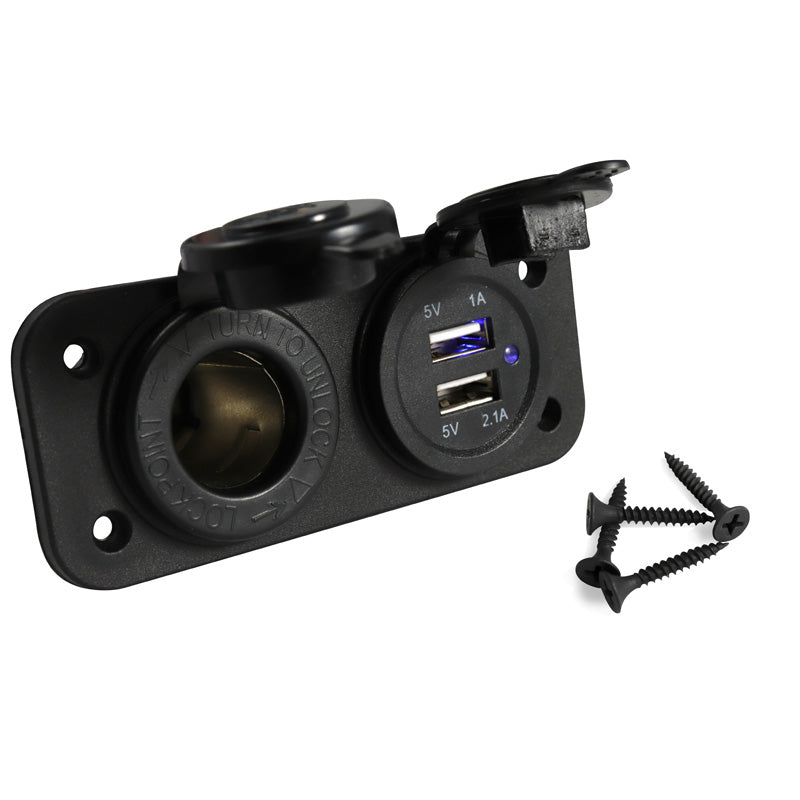 ITL POWER SOCKET  USB 1A/2.1A W/ MOUNT. PANEL 2600011
