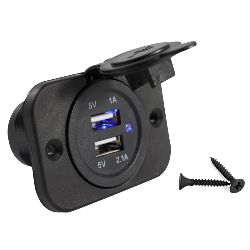 ITL USB CHARGER 1A/2.1A W/ MOUNT. PANEL 2600021