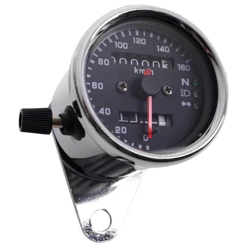 ITL UNIVERSAL SPEEDOMETER CHROME LED W/ INDICATOR 2600102