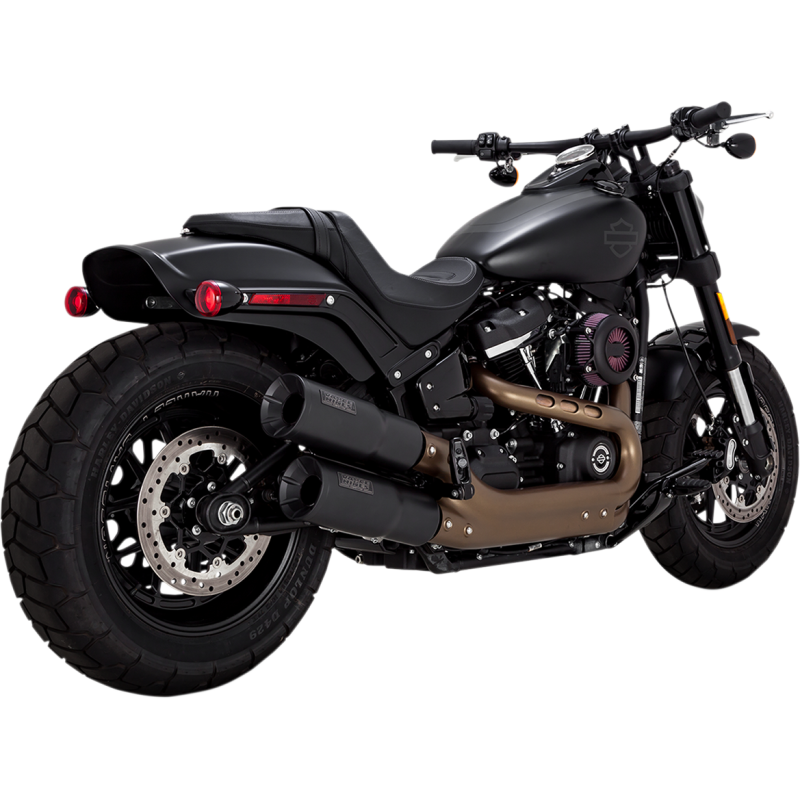 VANCE & HINES 18-UP FATBOB HI-OUTPUT SLIP-ONS BLK 46547