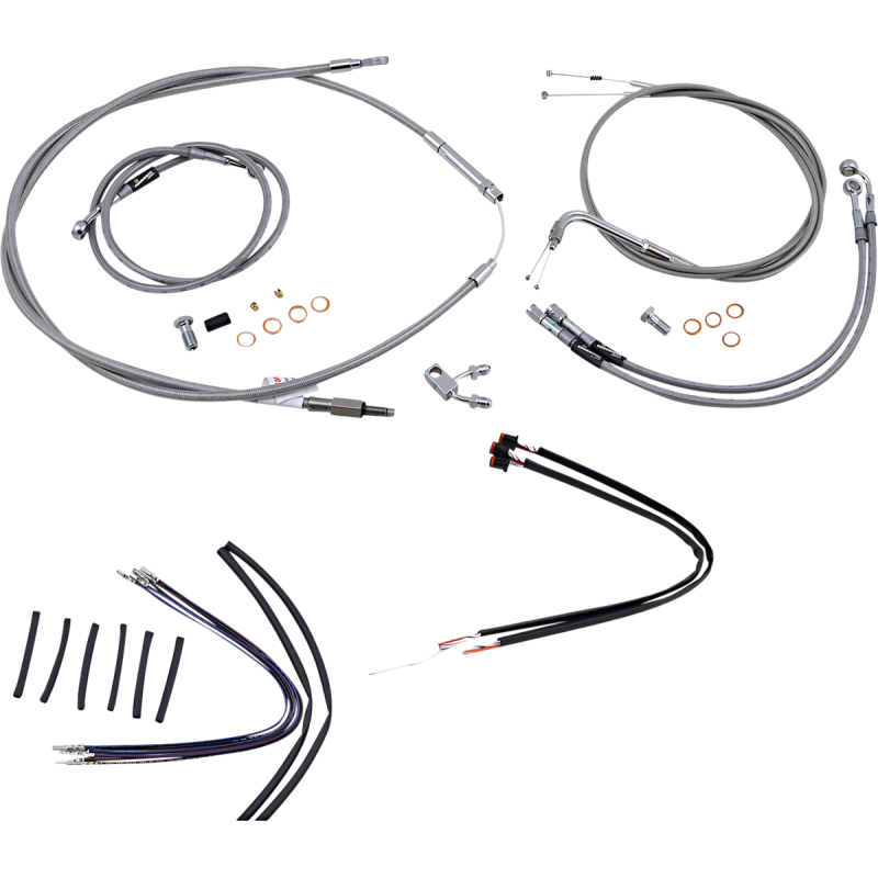 BURLY BRAND HANDLEBAR CABLE/BRAKE LINE KIT - COMPLETE - 14" APE HANGER H B30-1127