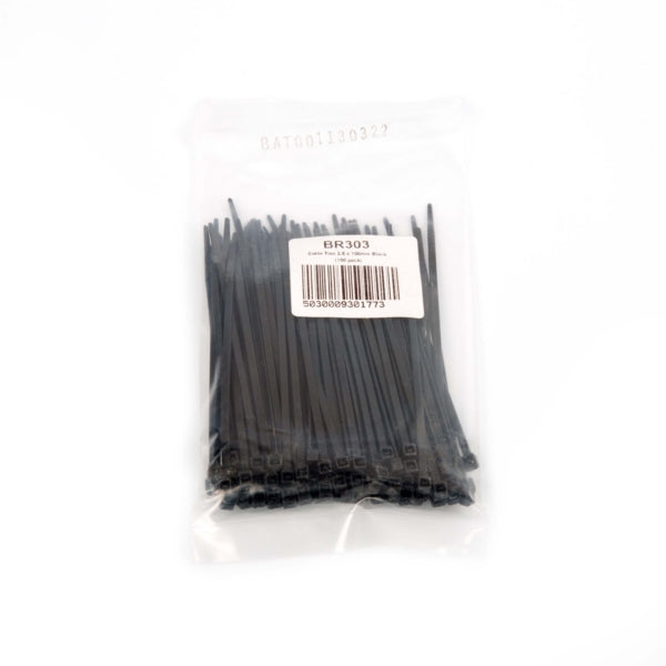OXFORD PRODUCTS CABLE TIES 2.5X100MM BK QTY100 OXFORD BR303