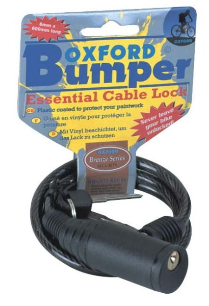 OXFORD PRODUCTS CABLE LOCK  600X6MM BUMPER OXFORD OF02