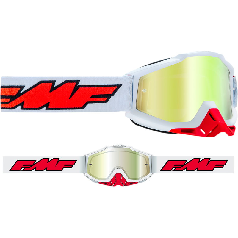 FMF FMF POWERBOMB GOGGLE ROCKET WHITE - TRUE GOLD LENS F-50037-00004