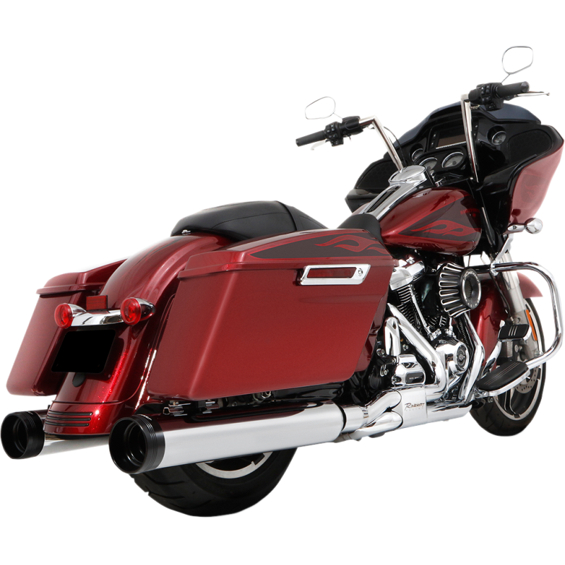 RINEHART RACING 95-16 FL MOTOPRO45 MUFFLERS CHR/BLK TRAD 500-0108T