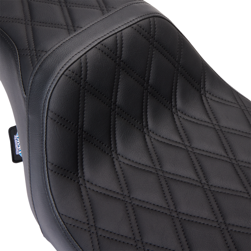 DRAG SPECIALTIES SEATS SEAT PREDATOR 1-UP VINYL DOUBLE DIAMOND BLACK FLH 2008-2023 0801-1483