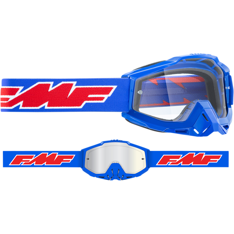 FMF FMF POWERBOMB GOGGLE ROCKET BLUE - CLEAR LENS F-50036-00002
