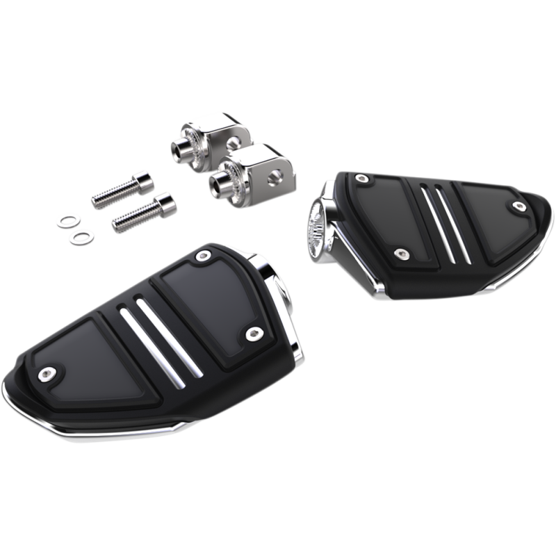CIRO LLC TWIN RAIL FOOTPEGS W/ ADAPTERS FOR '18-UP SOFTAIL, CHROME 61406